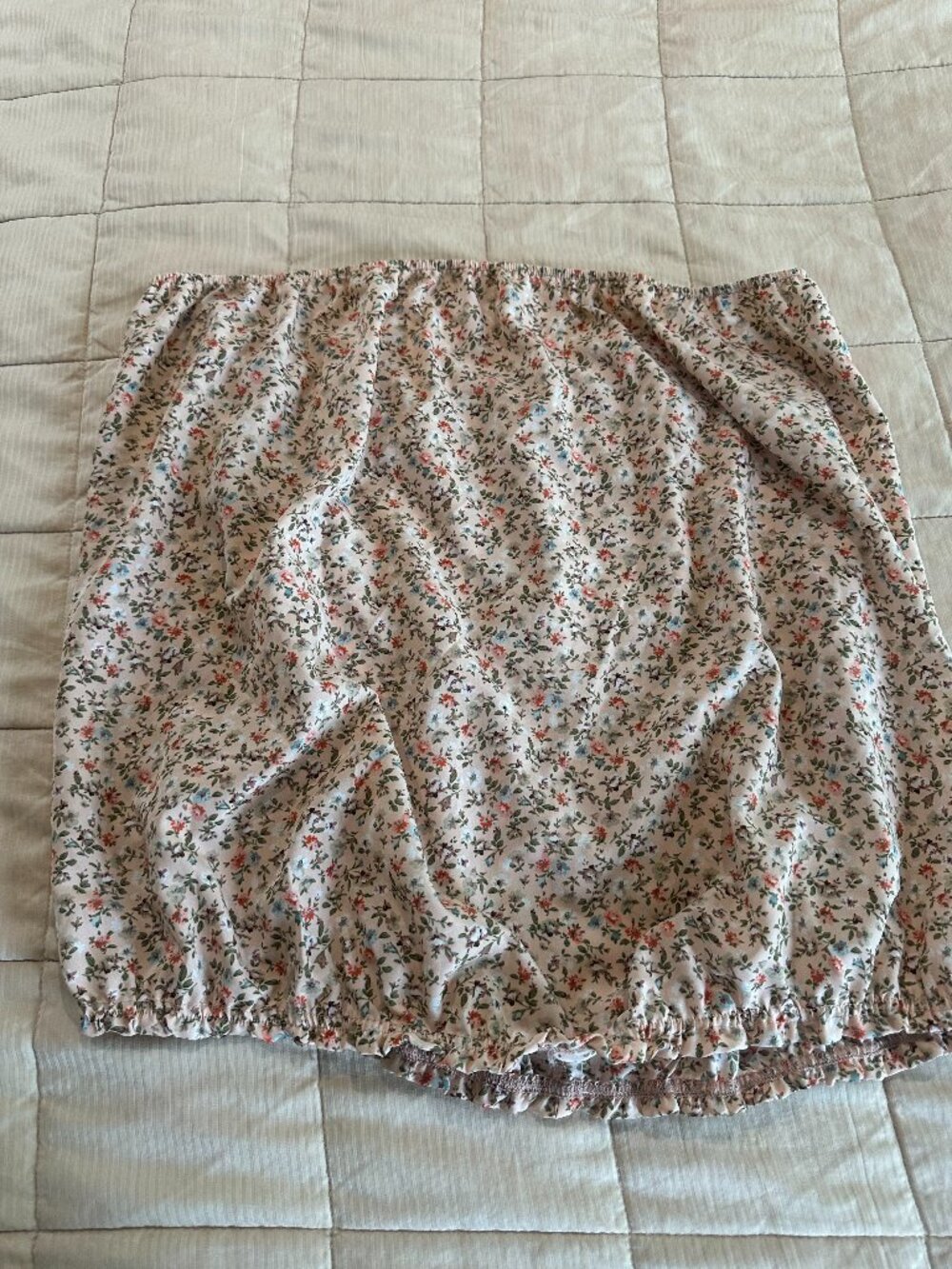 SHEIN Curve 3XL Floral Strapless Peplum Top Plus Size Cottagecore